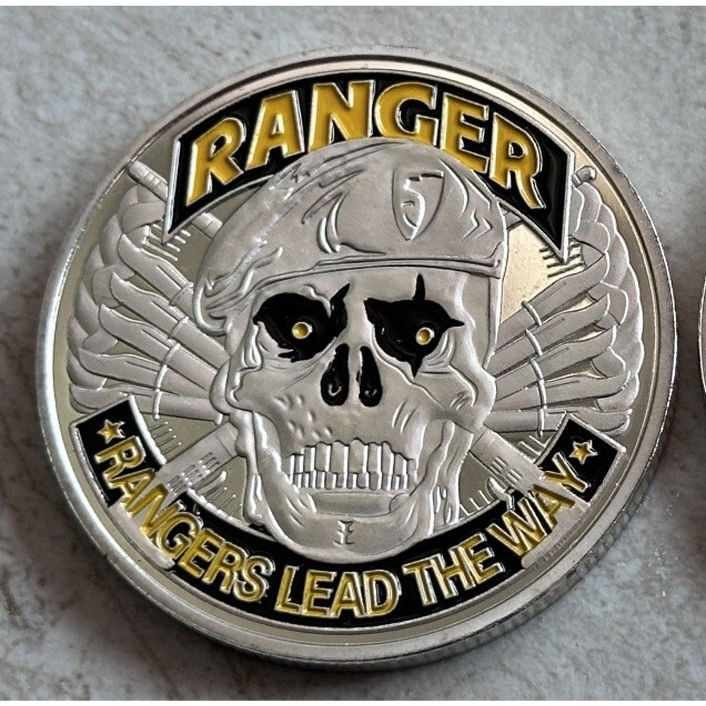 US ARMY RANGERS Lead The Way Challenge Coin w/ Retirement Award