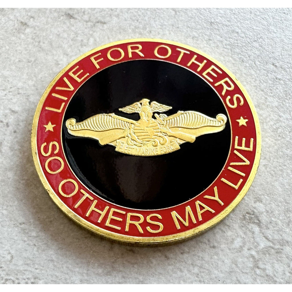 U.S.Marine Corps Fleet Marine Force FMF Corpsman USMC With Retirement Award