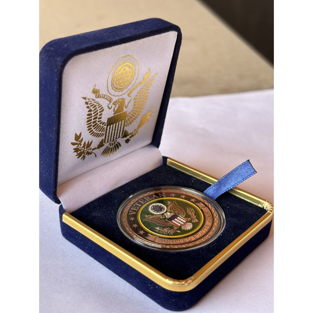 PROUD TO BE ARMY VETERAN Challenge Coin with Presentationt Box