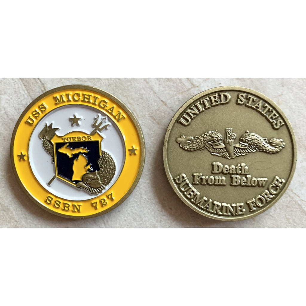 Rare USS Michigan SSBN 727 Submarine Challenge Coin USN