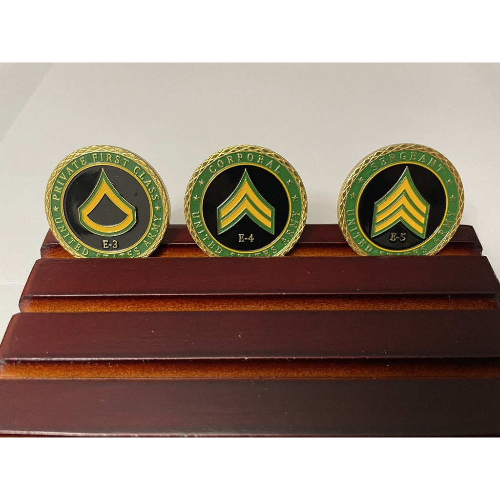 US ARMY Challenge Coin Rank Promotion Private Corporal Sergeant SGT USA
