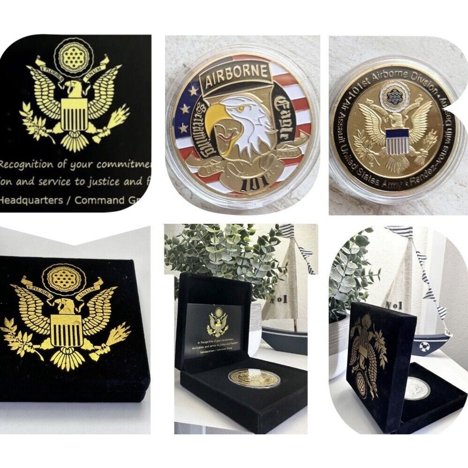 Lot Of 2 95th Civil Affairs Brigade And 101st Airborne Challenge Coin USA Army