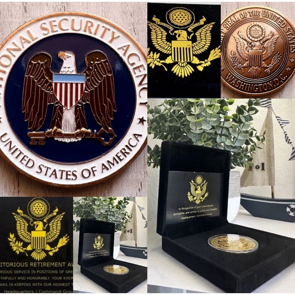 National Security Agency NSA Challenge Coin With Retirement Award