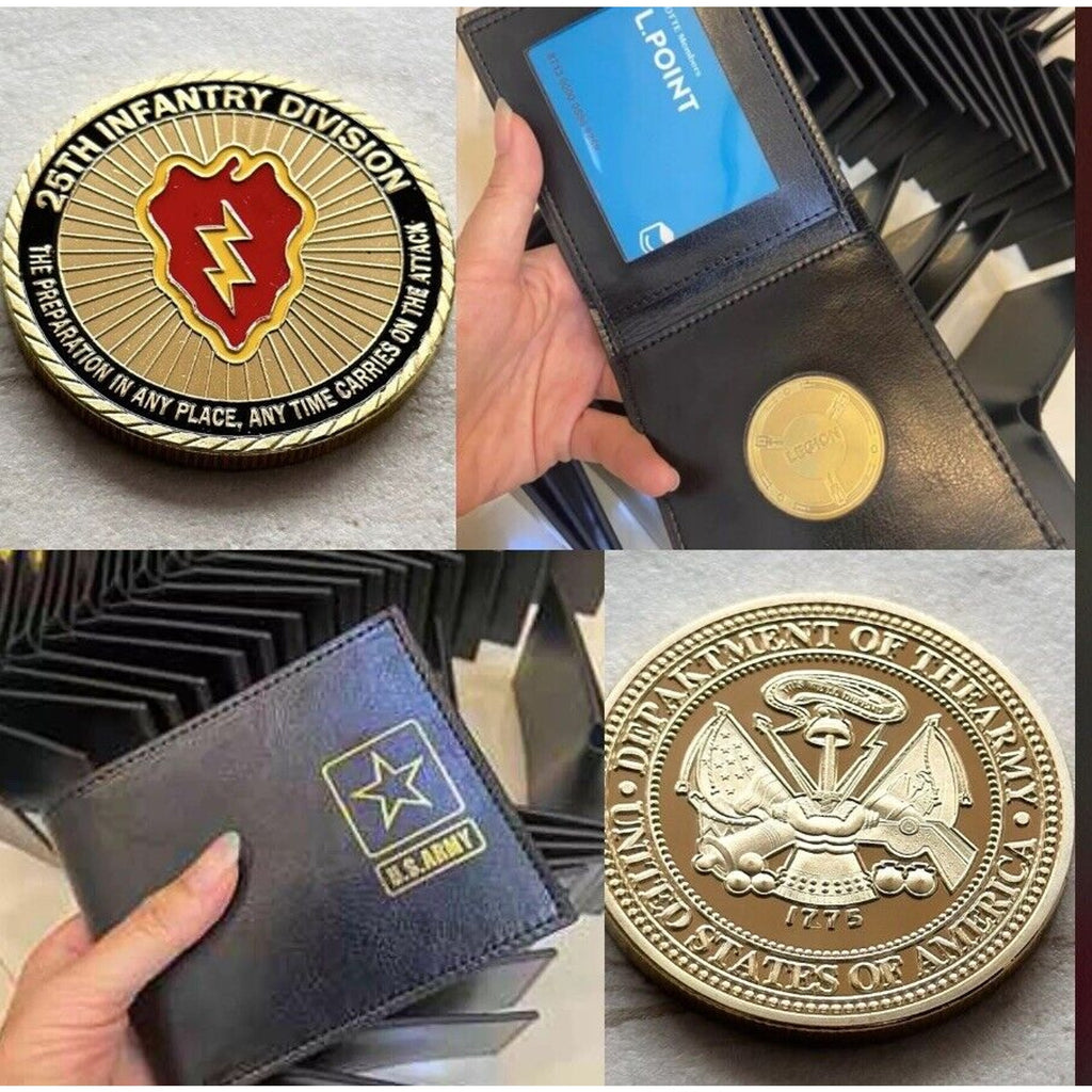 US Army 25th Twenty Fifth Infantry Division With Credential coin holder wallet