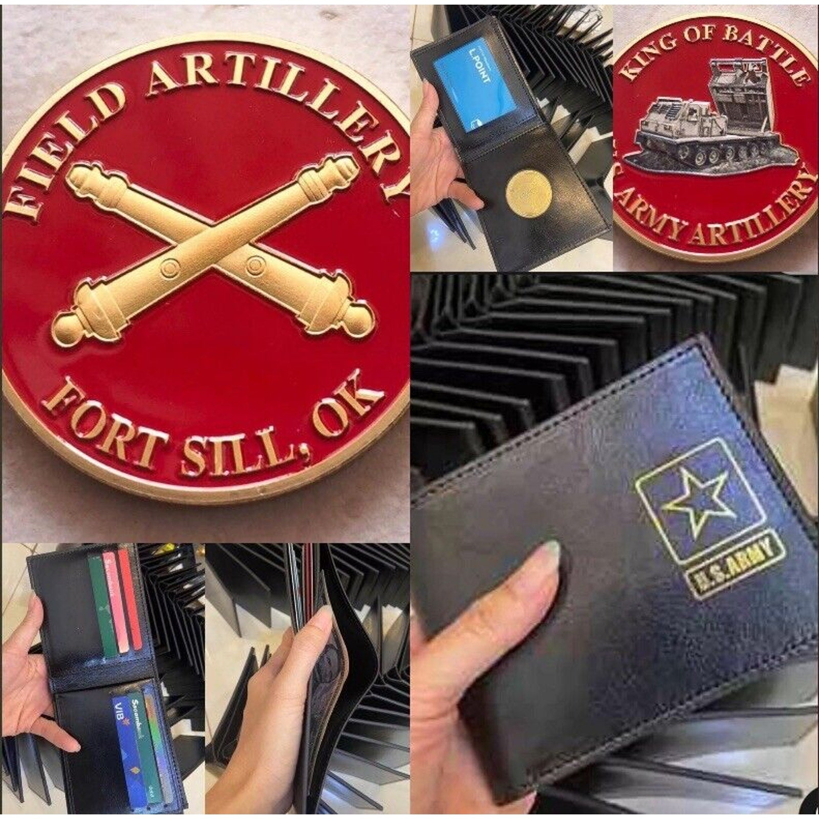 ARMY FIELD ARTILLERY With Credential coin holder wallet