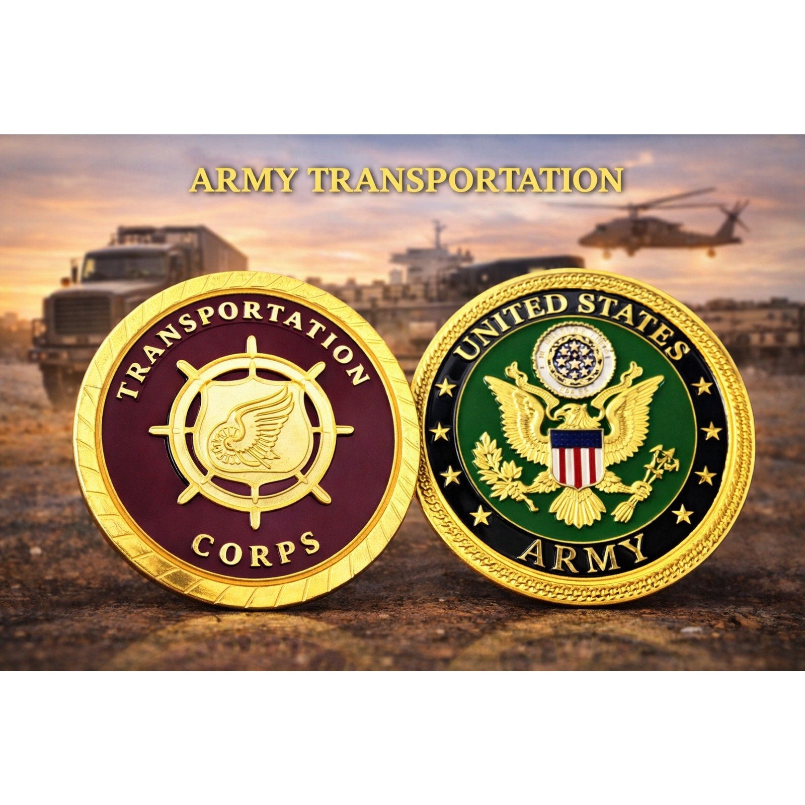 U S ARMY TRANSPORTATION CORPS CHALLENGE COIN ·FAST SHIPPING· ·NEW·