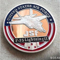 2pcs F-35 Lightning JSF USAF Air Force Navy Coin Topgun And Dog Tag