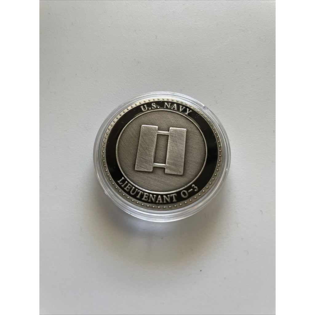 US NAVY LIEUTENANT 0-3 LT CHALLENGE COIN USS PROMOTION GIFT PIN UP RANK OFFICER