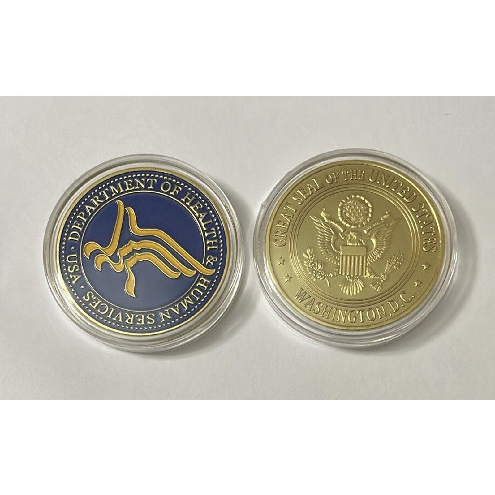 United States Department of Health & Human Services Coin With Retirement Award