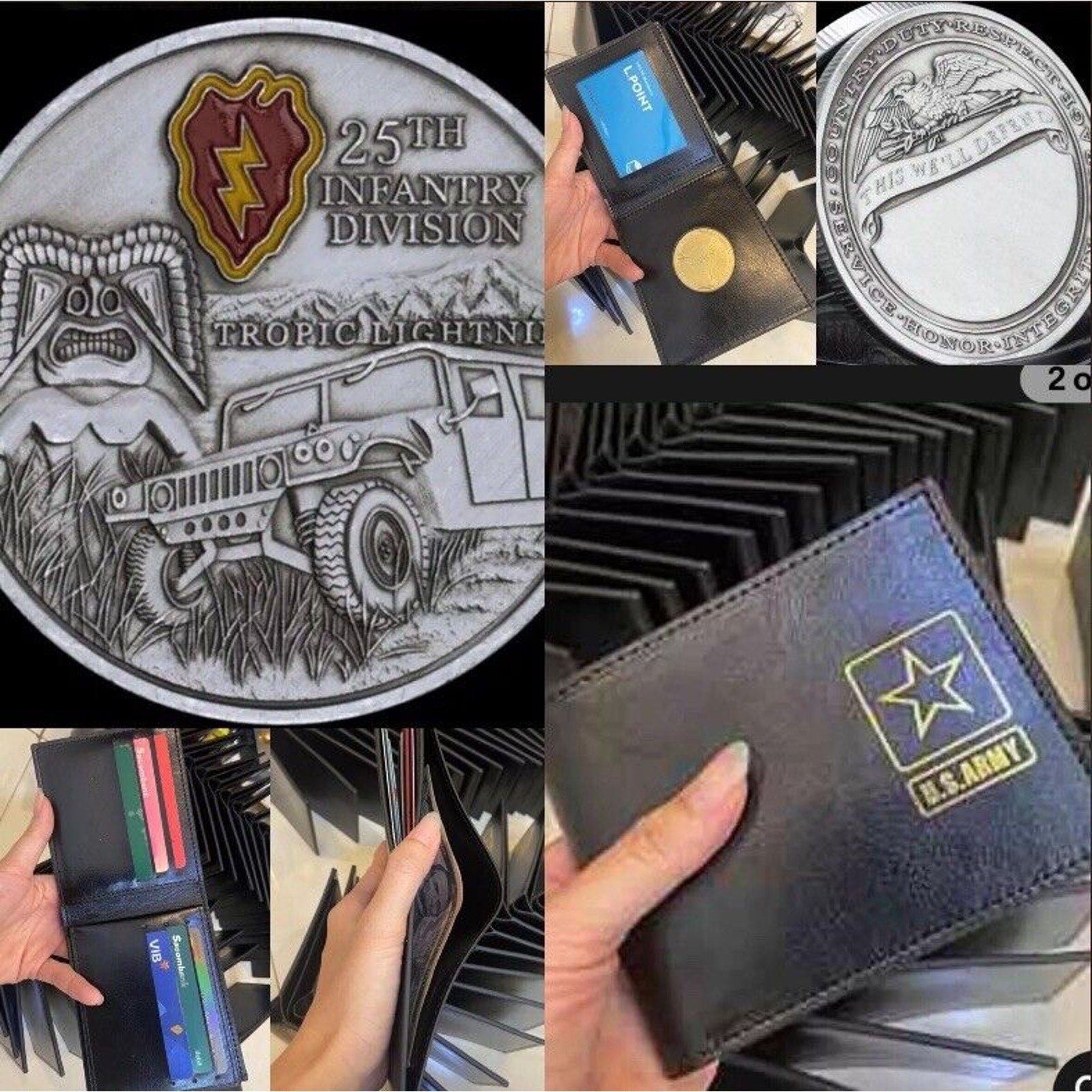 25th Light Infantry Division U.S.Army with Credential coin holder wallet