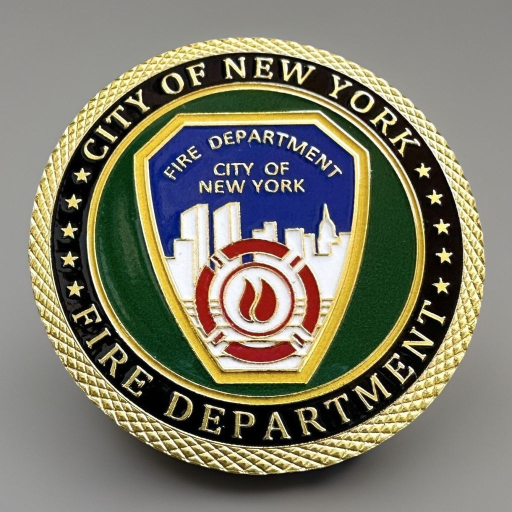 FDNY NEW YORK CITY "NYC' NYFD FIRE DEPARTMENT RESCUE COIN With Blue Velvet Case