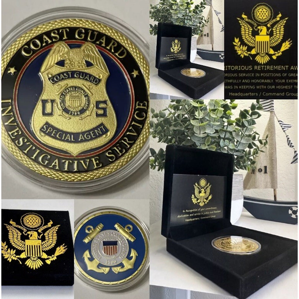 COAST GUARD INVESTIGATIVE SERVICE COIN With Retirement Award