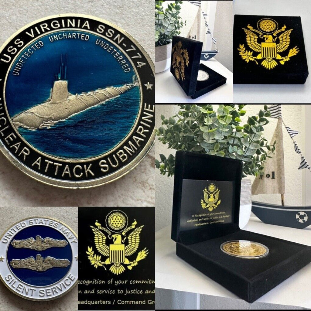 U S Navy USS VIRGINIA SSN 774 NUCLEAR ATTACK SUBMARINE Silent Service W Case