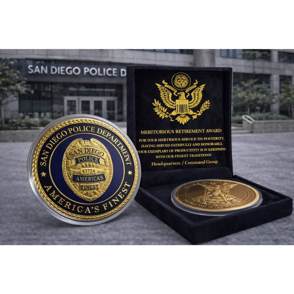 SAN DIEGO Police Department "America's Finest" St Michael w/ Retirement Award