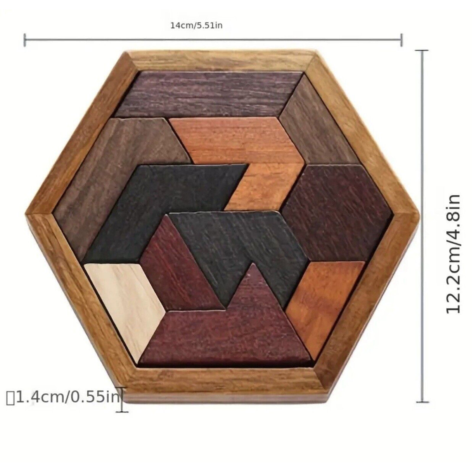 12 Pcs Educational Toys Brain Puzzles Building Blocks Toys Wooden Puzzle Home