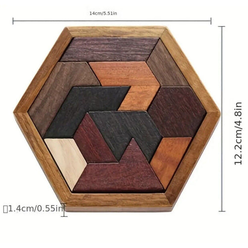 12 Pcs Educational Toys Brain Puzzles Building Blocks Toys Wooden Puzzle Home
