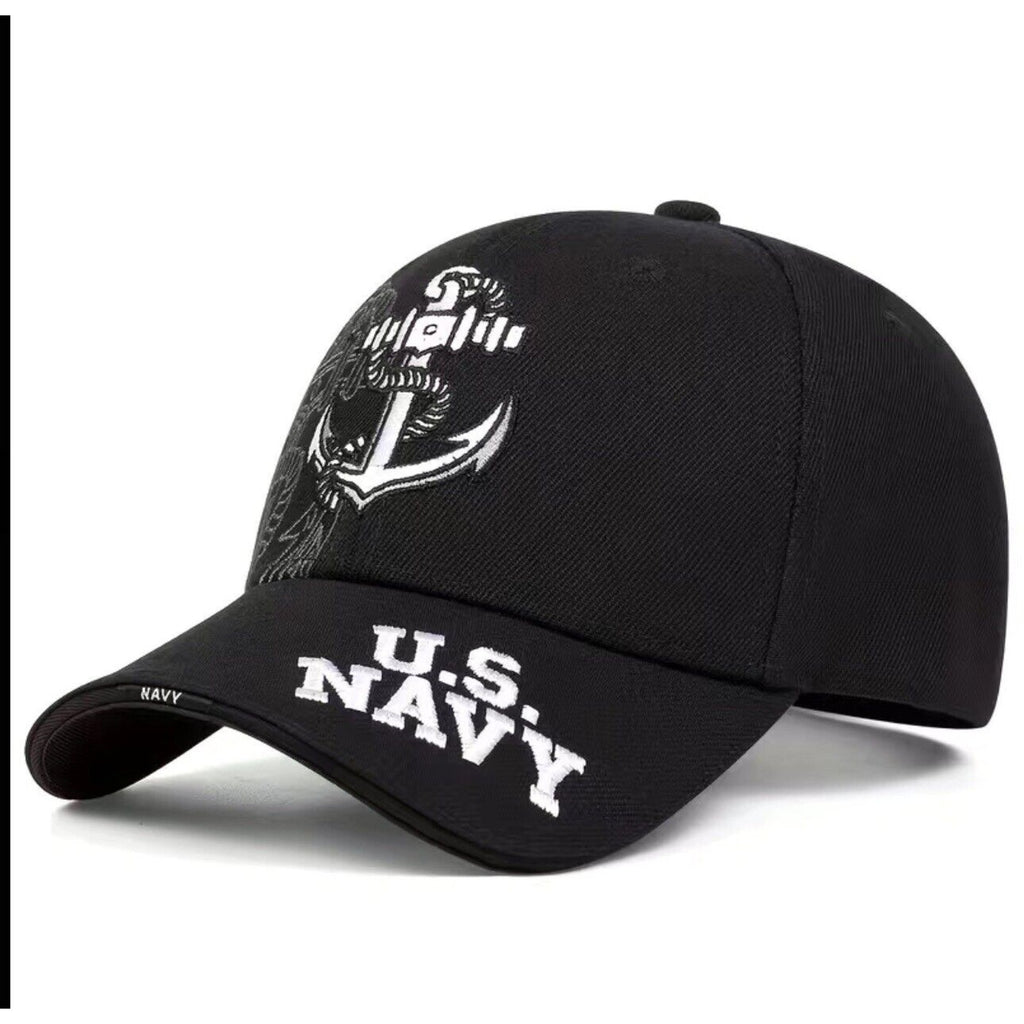 Black United States US Navy USN Cotton Military Baseball Ball Cap Hat Caps Hats