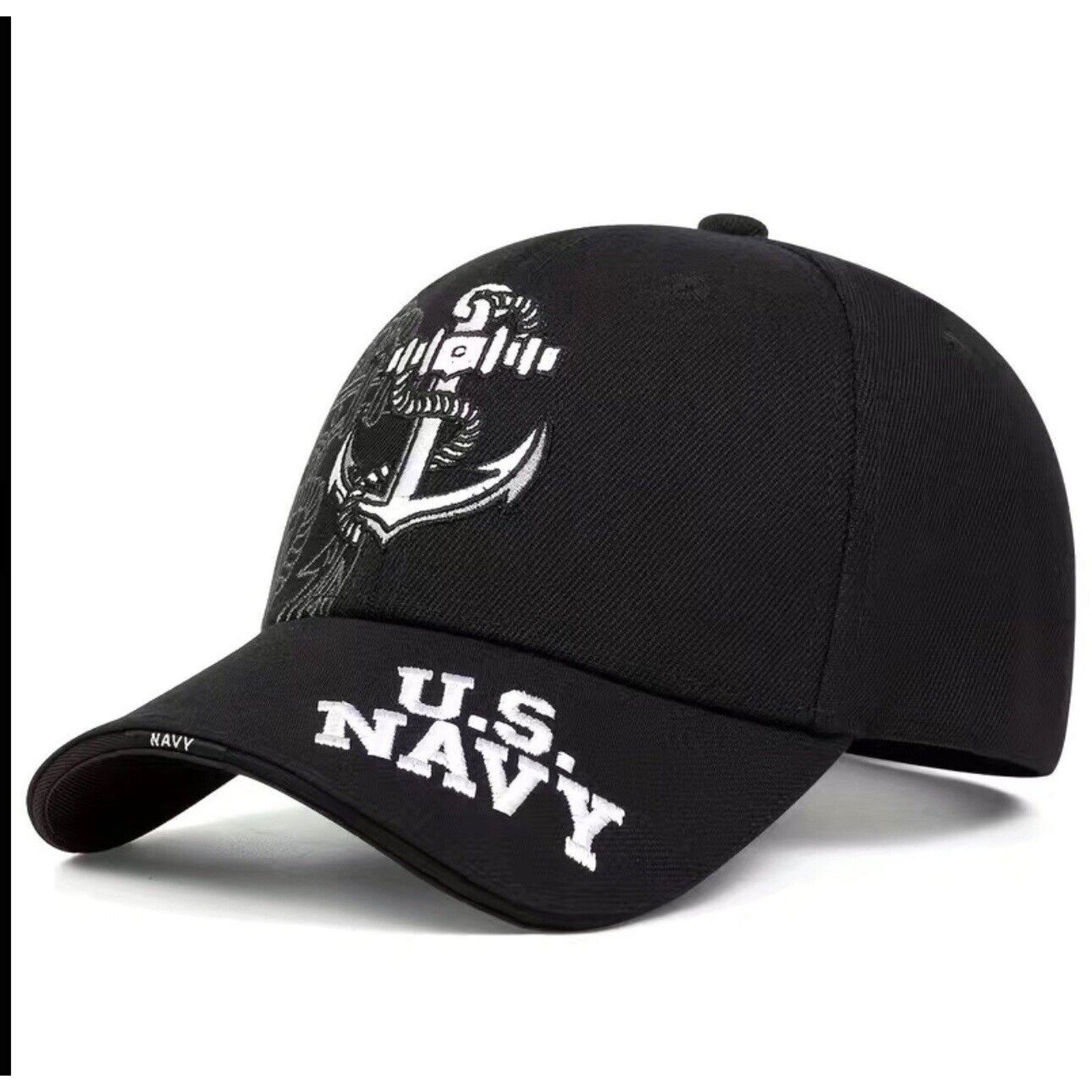 Black United States US Navy USN Cotton Military Baseball Ball Cap Hat Caps Hats