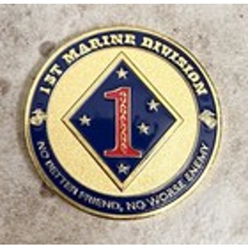 US MARINE CORPS - 1st MARINE DIVISION Challenge Coin w/ Presentation Box