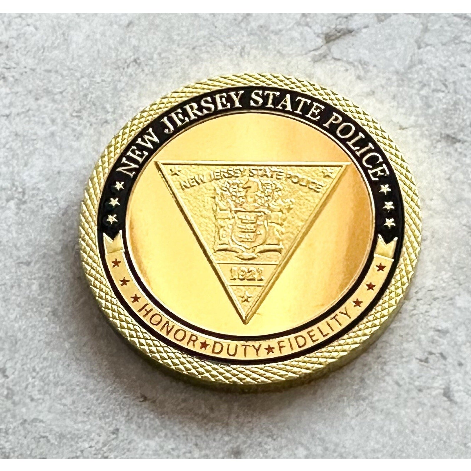 NEW JERSEY STATE POLICE TROOPER NJSP ST MICHAEL Coin W/ Retirement Award