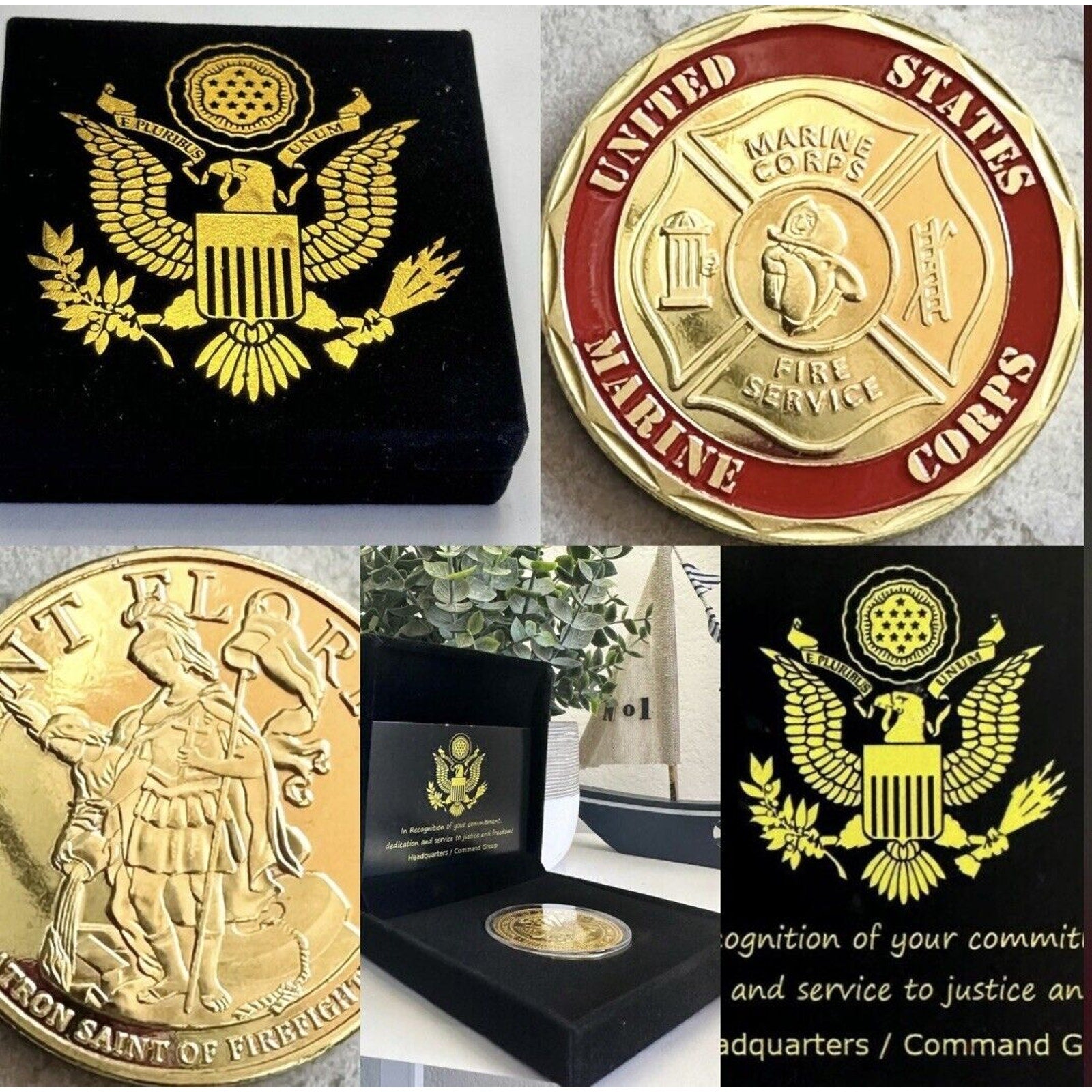 US MARINE CORPS FIRE SERVICE Challenge Coin USMC