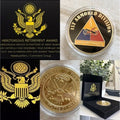 US ARMY 1st ARMORED DIVISION "OLD IRONSIDES" Coin W/Retirement Award