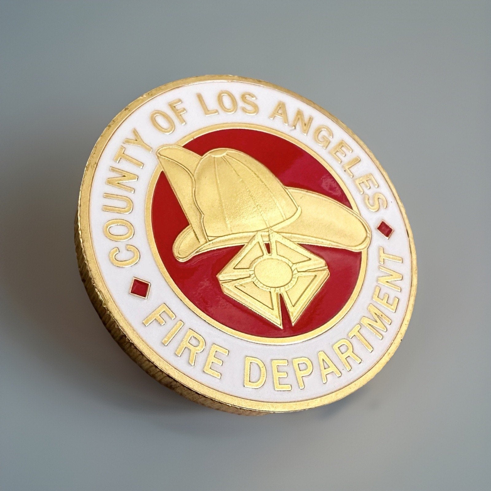 LACFD LOS ANGELES COUNTY FIRE DEPARTMENT Gold Plated Challenge Coin With Case