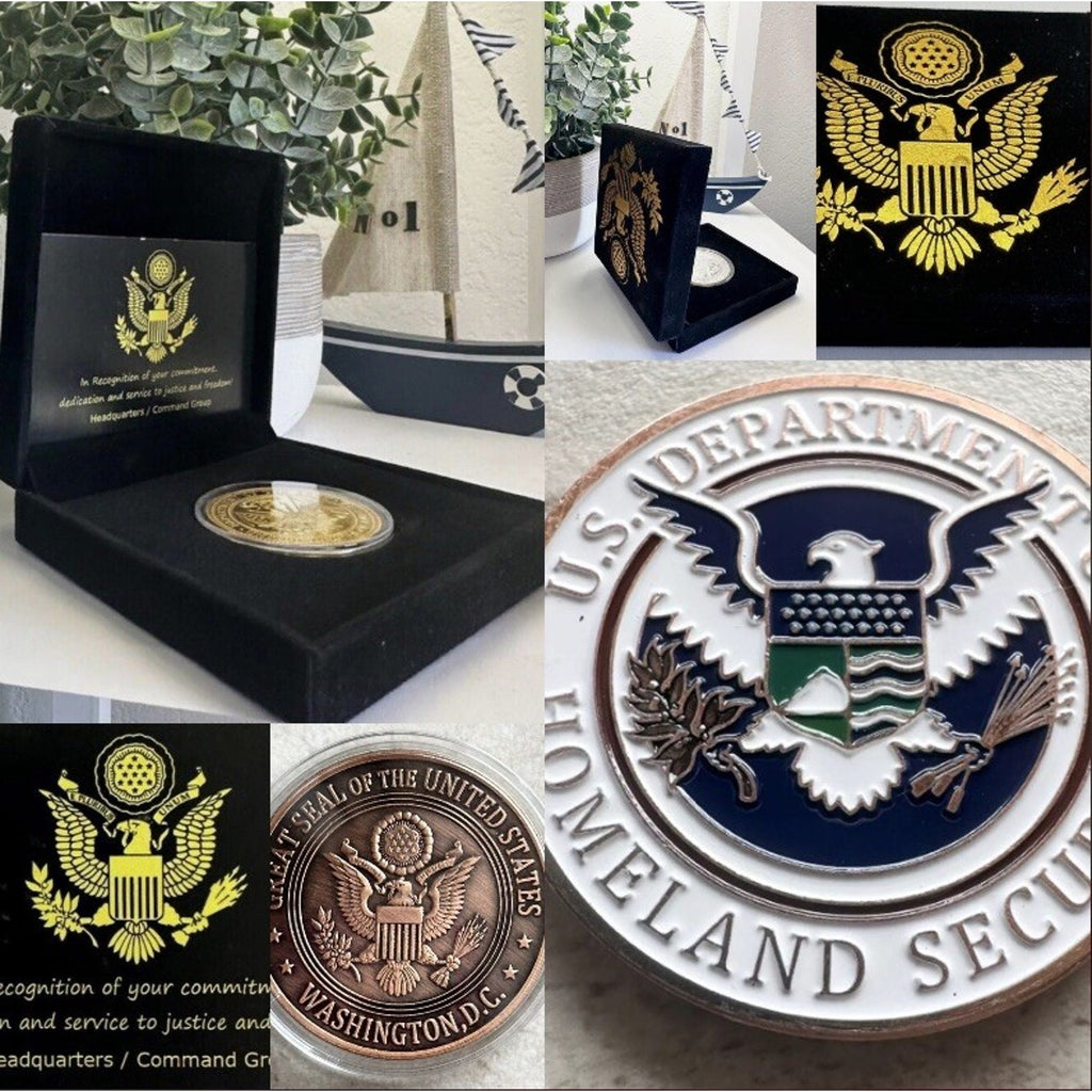 US Department Of Home land Security Challenge Coin With Retirement Award