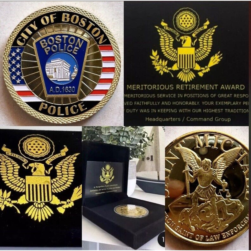 CITY OF BOSTON POLICE DEPT Challenge Coin Retirement Award Retirement Award