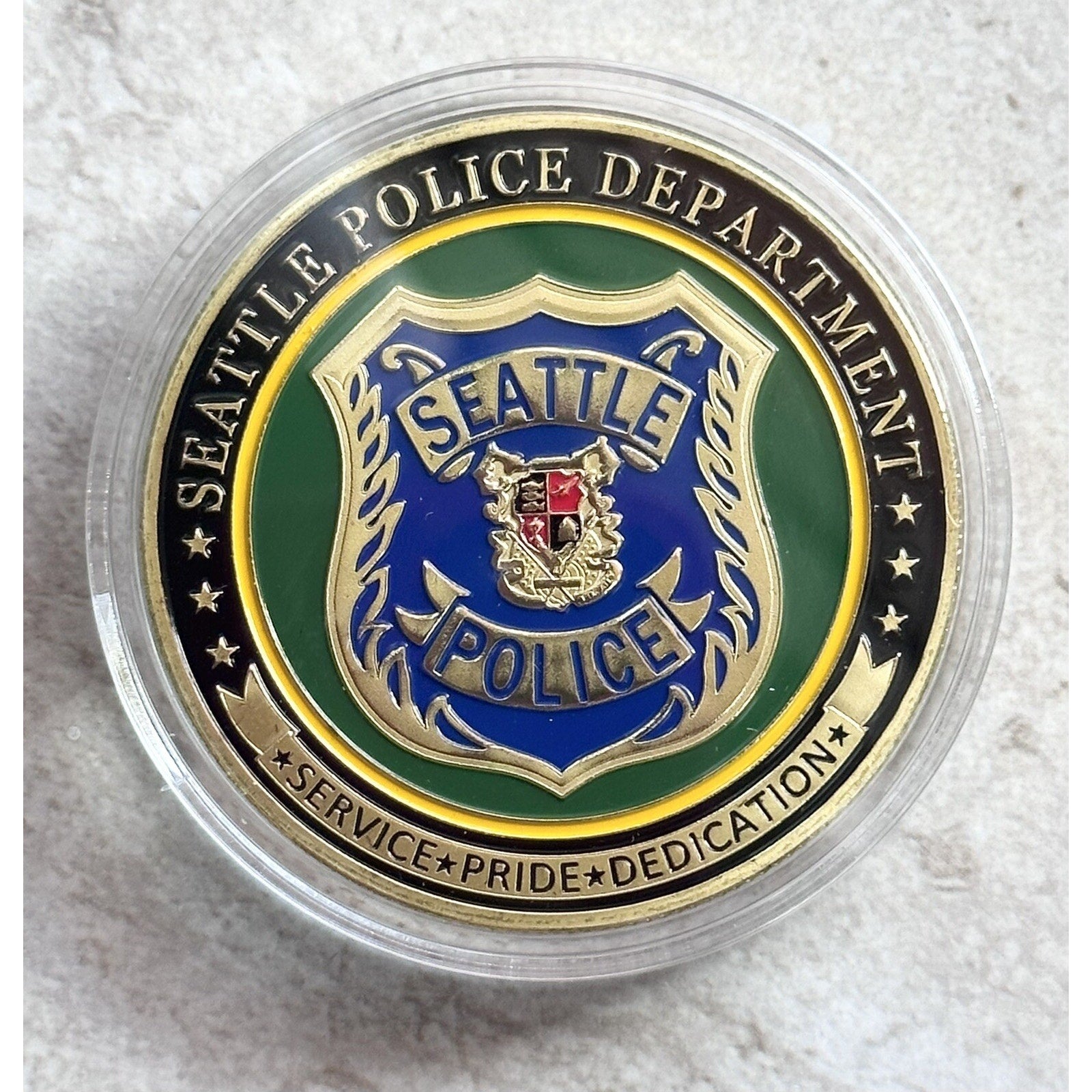 CITY OF SEATTLE, WA. Police Dept. Challenge Coin With Retirement Award