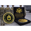 CHALLENGE COIN US ARMY E-7 SFC SERGEANT FIRST CLASS w/ Retirement Award