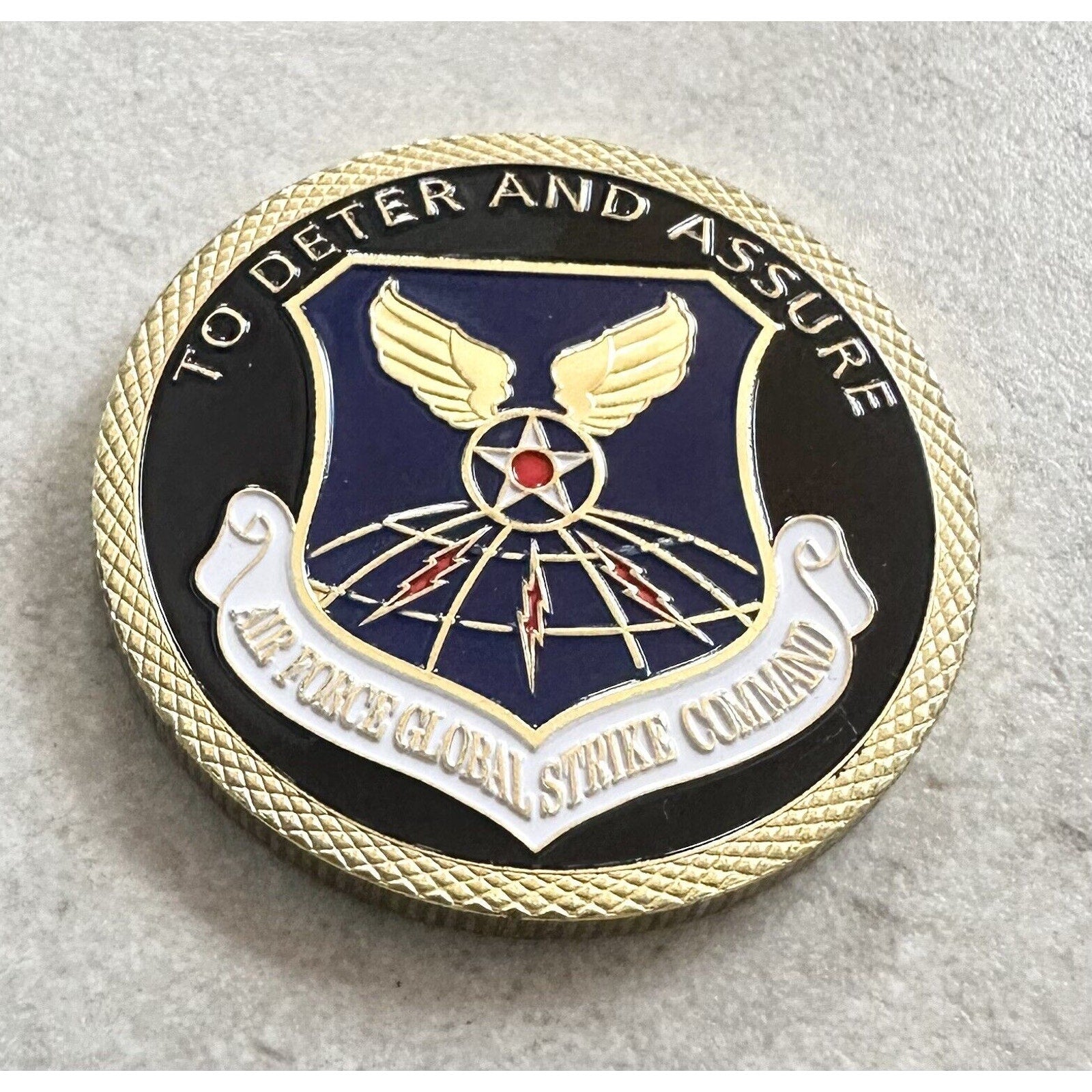 AIR FORCE GLOBAL STRIKE COMMAND Challenge Coin To Deter And Assure With Case