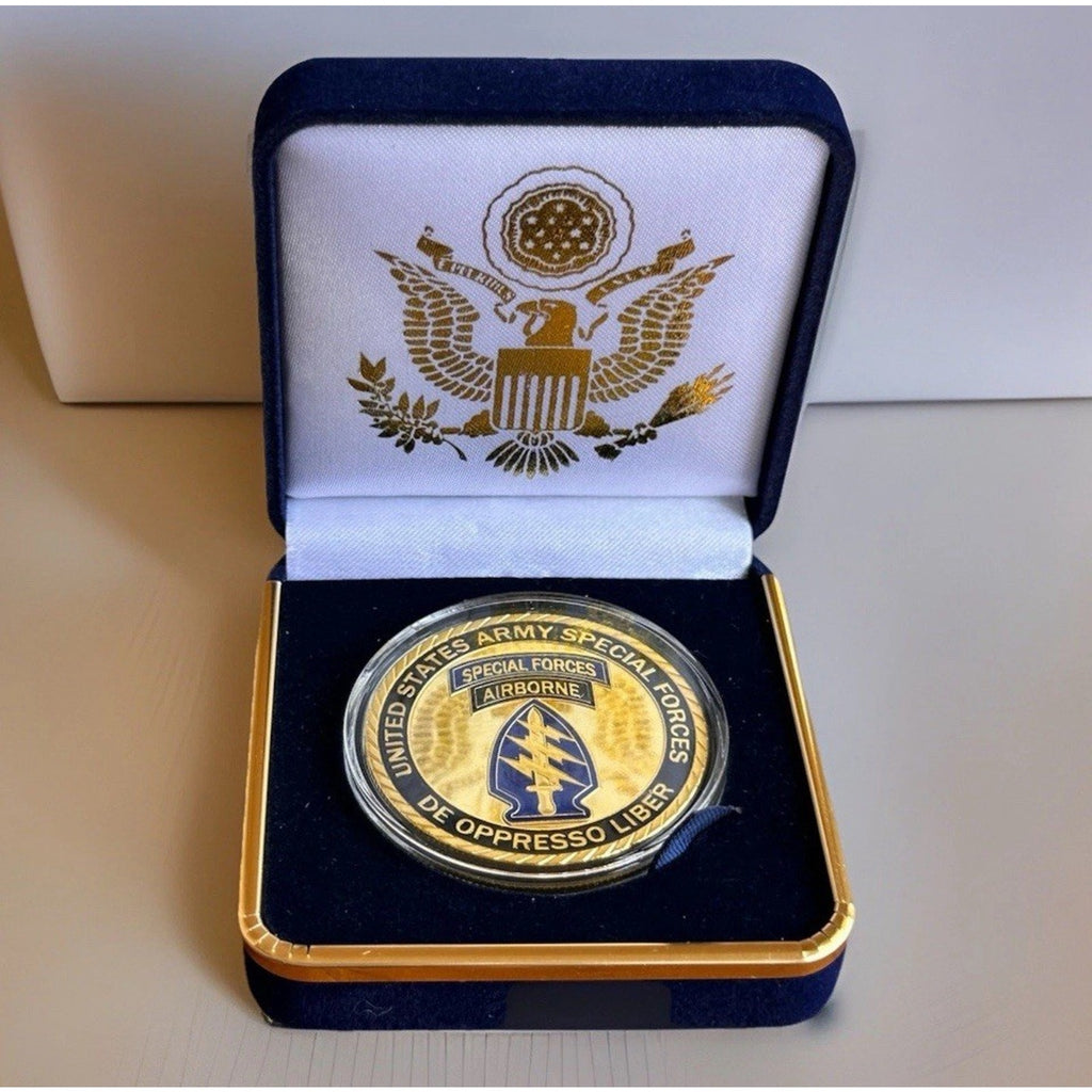 U.S. ARMY SPECIAL FORCES DE OPPRESSO LIBER CHALLENGE COIN USA