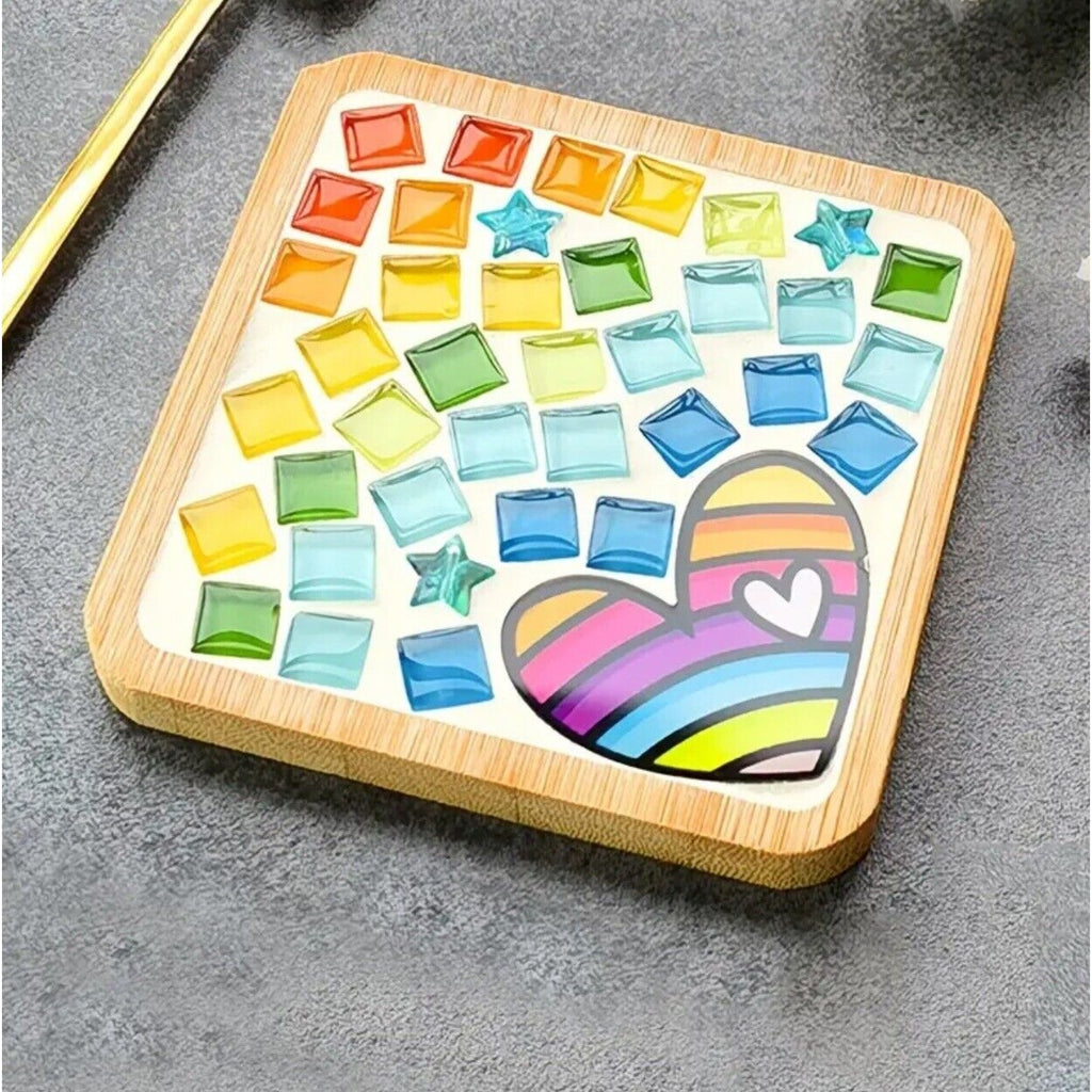 Mosaic Coaster Handmade Material Kit Bamboo Tableware Mat Craft Decor Toy DIY