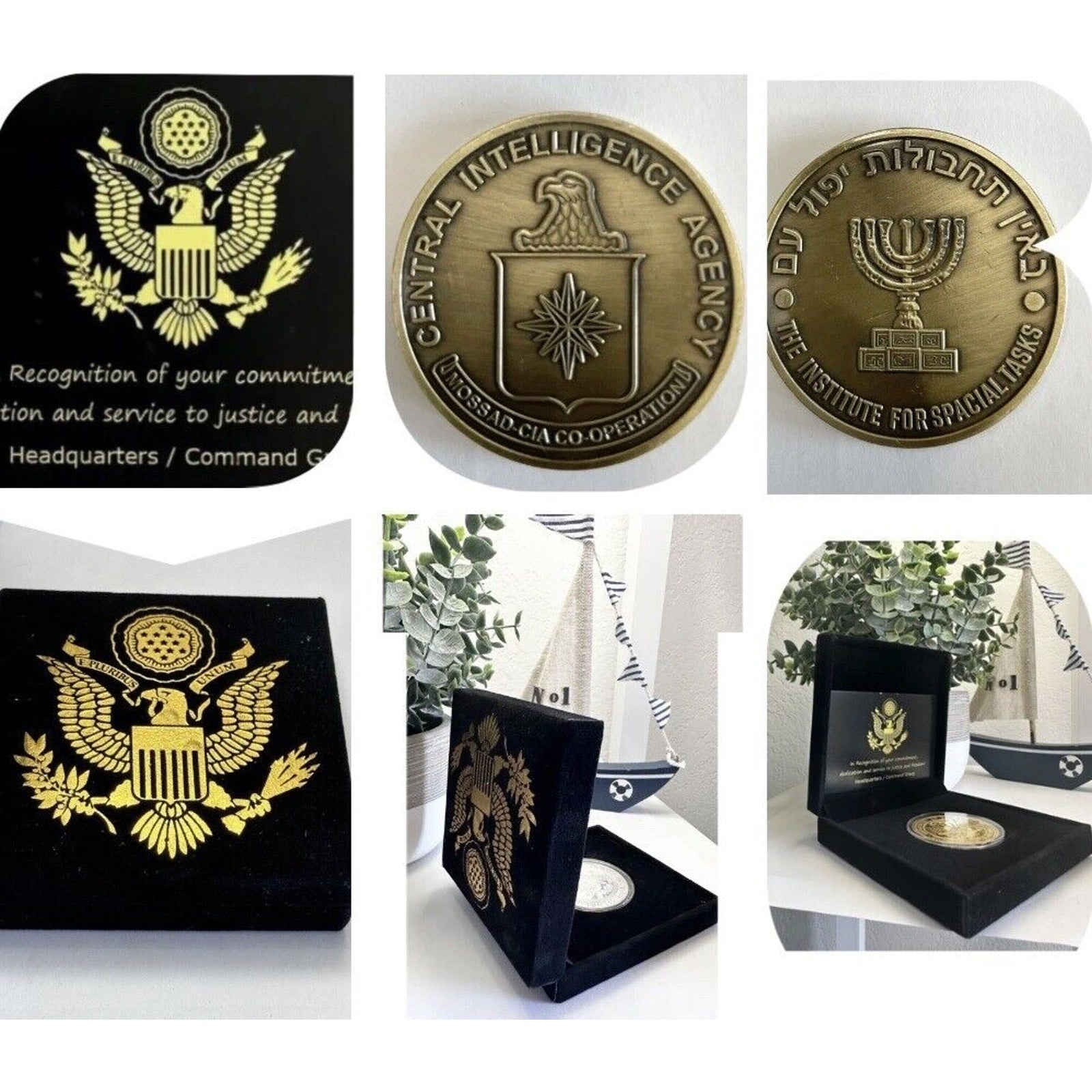 Rare US Israel CIA Secret Joint Operation Challenge Coin USA