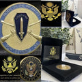 US Army INFANTRY SF Home FT BENNING Logo Coin With Retirement Award