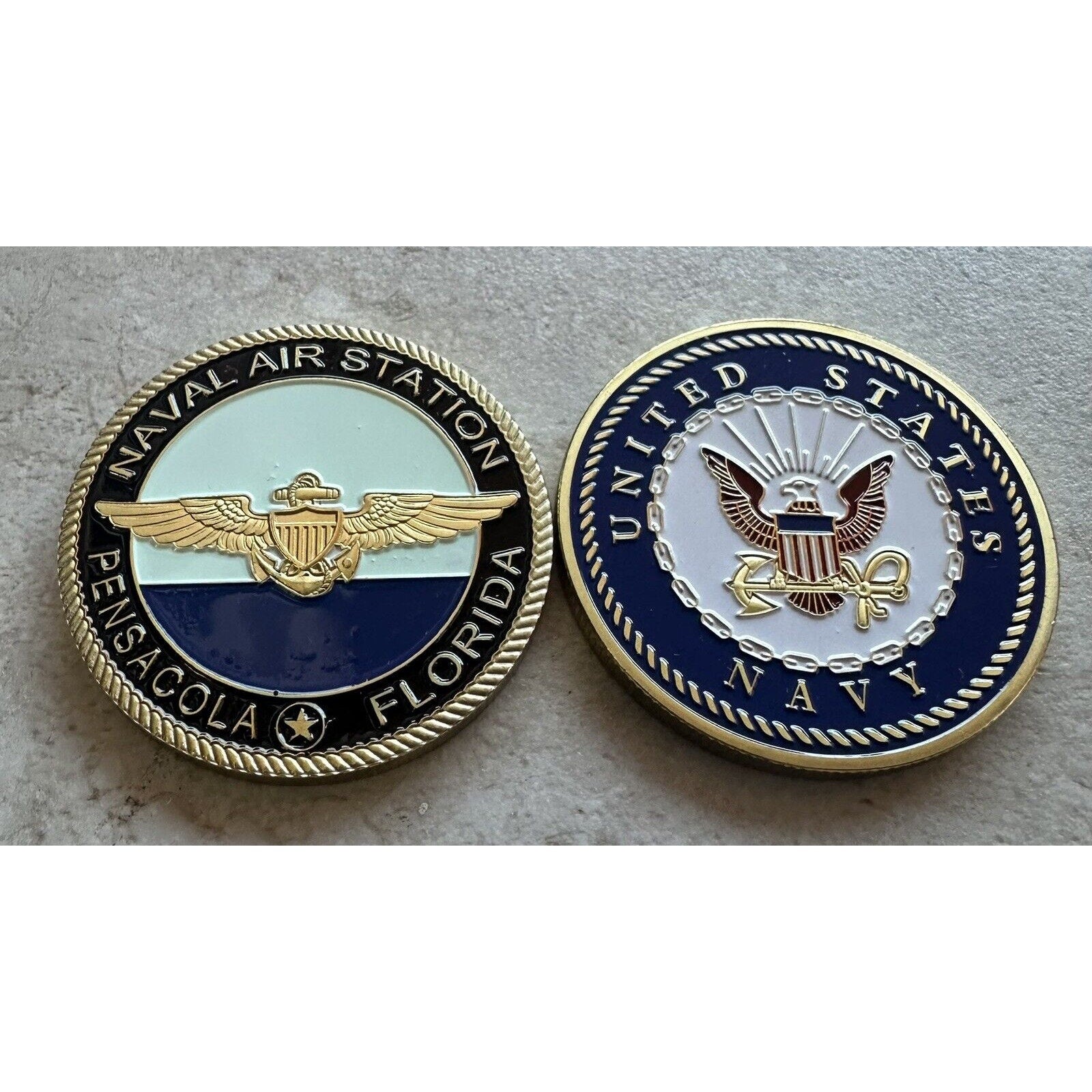 USN Navy aviation Base Challenge Coin NAS Pensacola Florida USA
