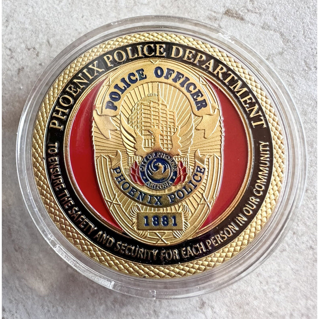CITY OF PHOENIX POLICE DEPT Challenge Coin w/ Retirement Award