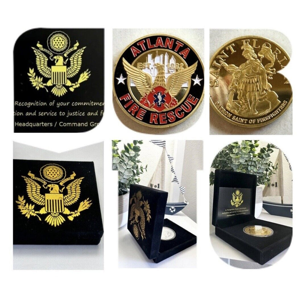 ATLANTA FIRE RESCUE DEPT. Challenge Coin With Special Velvet Case