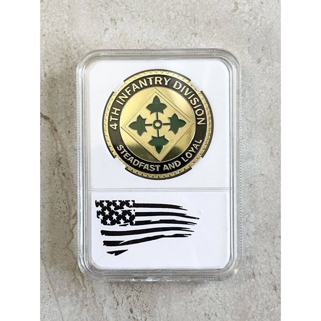 US ARMY 4th INFANTRY DIVISION Challenge Coin w/ Presentation Box