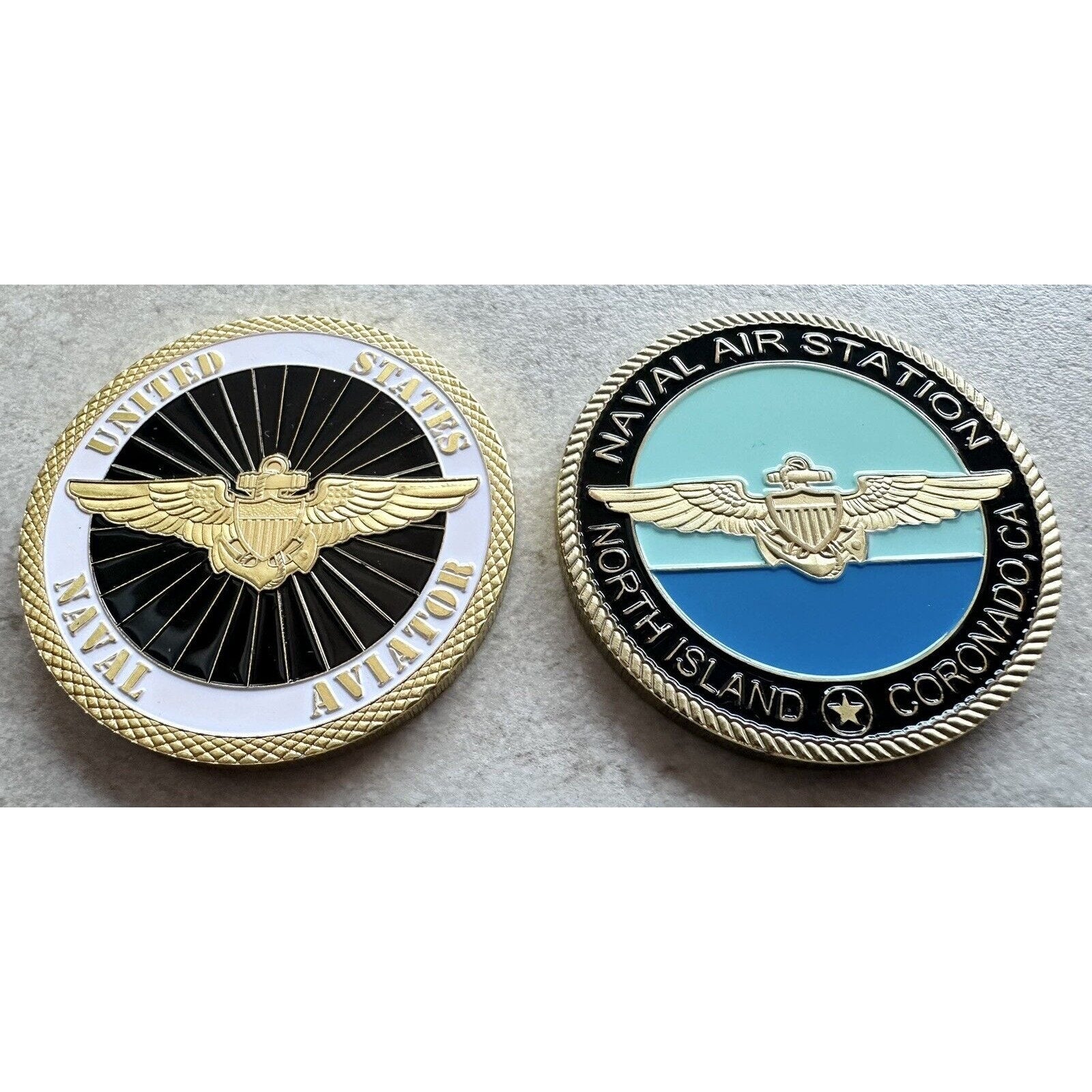 US Naval Aviator & Naval Air Station North Island Coronado CA San Diego 2pc