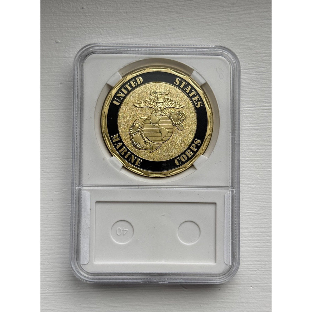 US MARINE CORPS 4th MARINE DIVISION Challenge Coin With Case OFFICIAL LIC 23125