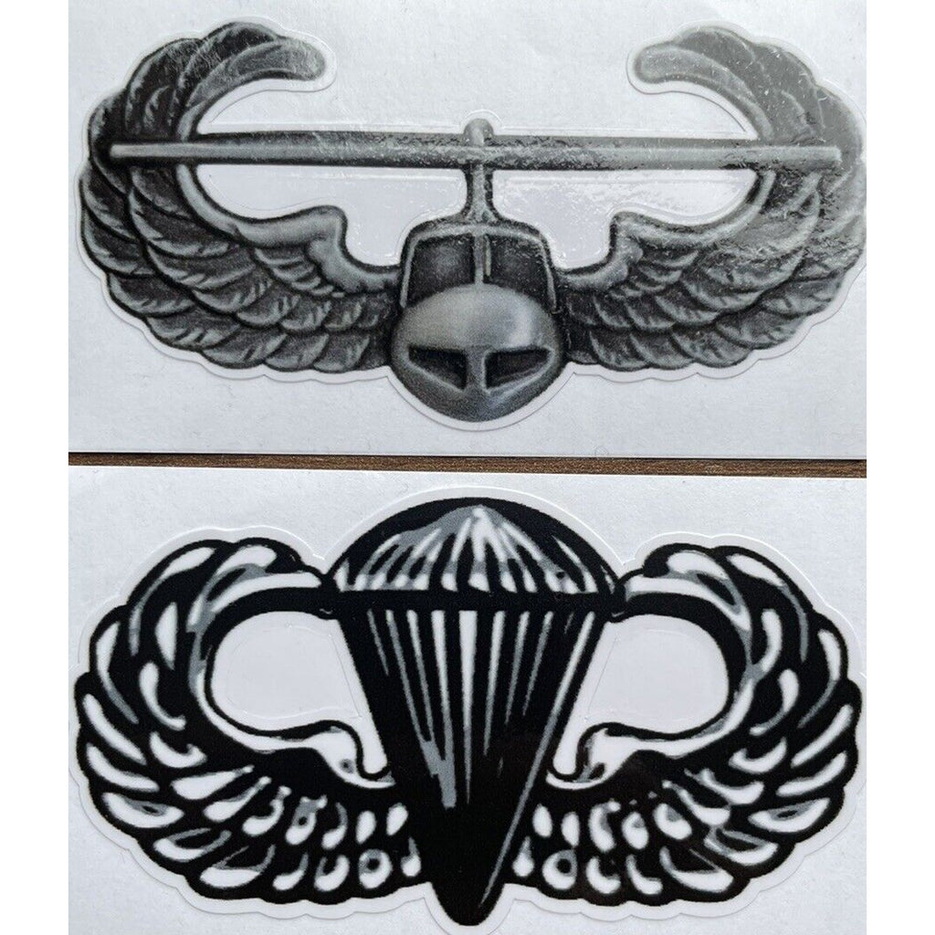 82nd AIRBORNE JUMP and 101th Air ASSAULT WINGS Stack Window Sticker Decal