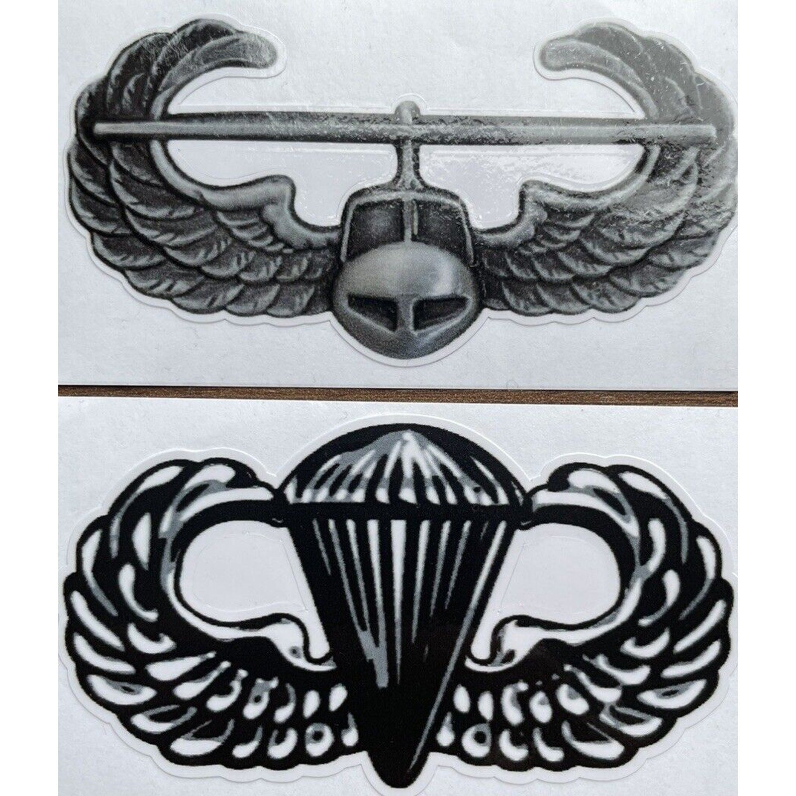 82nd AIRBORNE JUMP and 101th Air ASSAULT WINGS Stack Window Sticker Decal