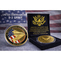 US AIR FORCE B-2 SPIRIT (Stealth Bomber) Challenge Coin w/ Retirement Award