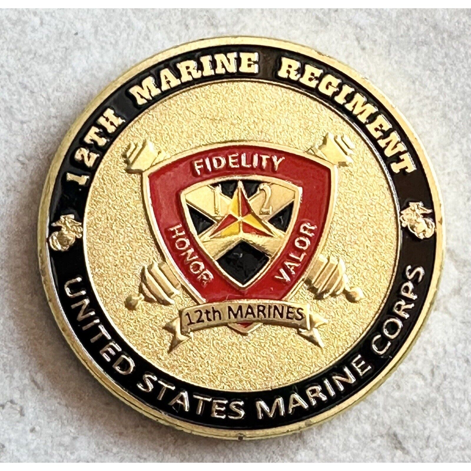 US MARINE CORPS - 12th MARINE REGIMENT Challenge Coin USMC