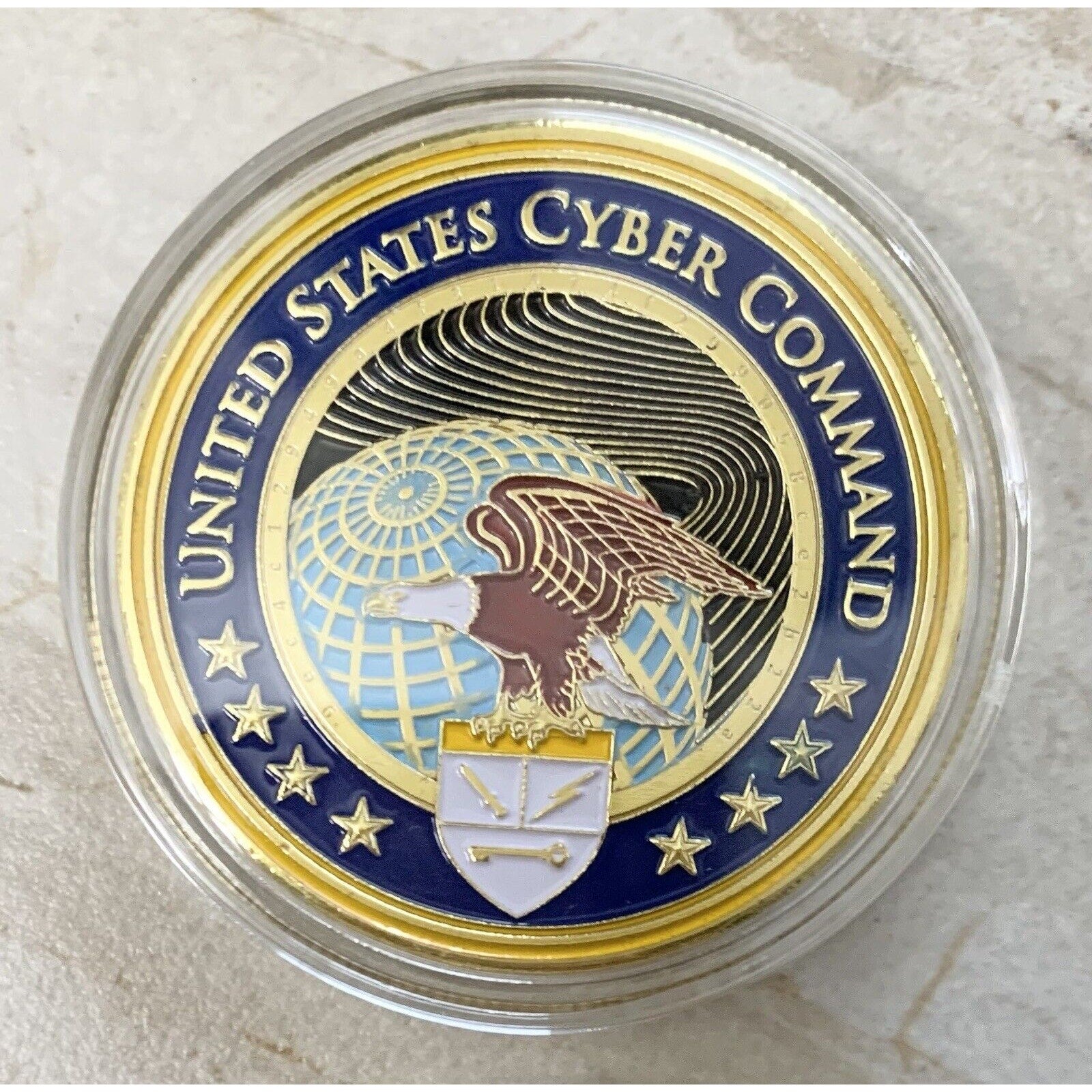 US CYBER COMMAND-Department of Defense Challenge Coin USCYBERCOM W/ Velvet Case