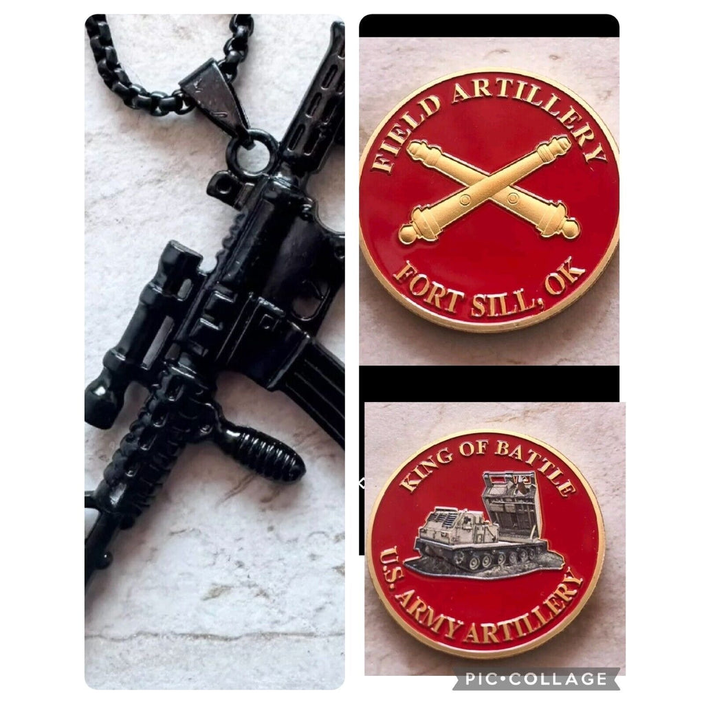 2pcs Ft SILL OK, Artillery US Coins And Dog Coin