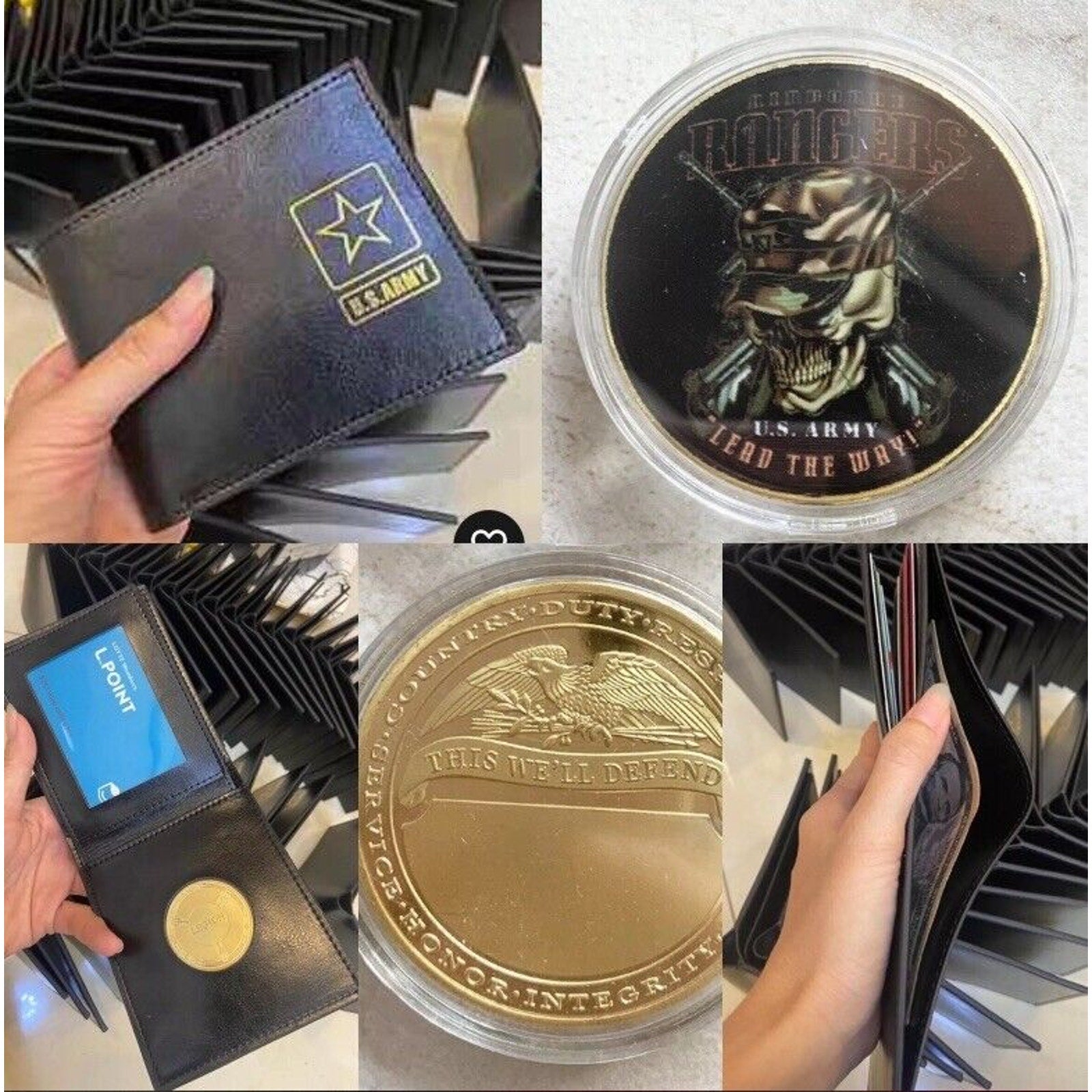 US ARMY RANGERS Special Operations With Credential coin holder wallet