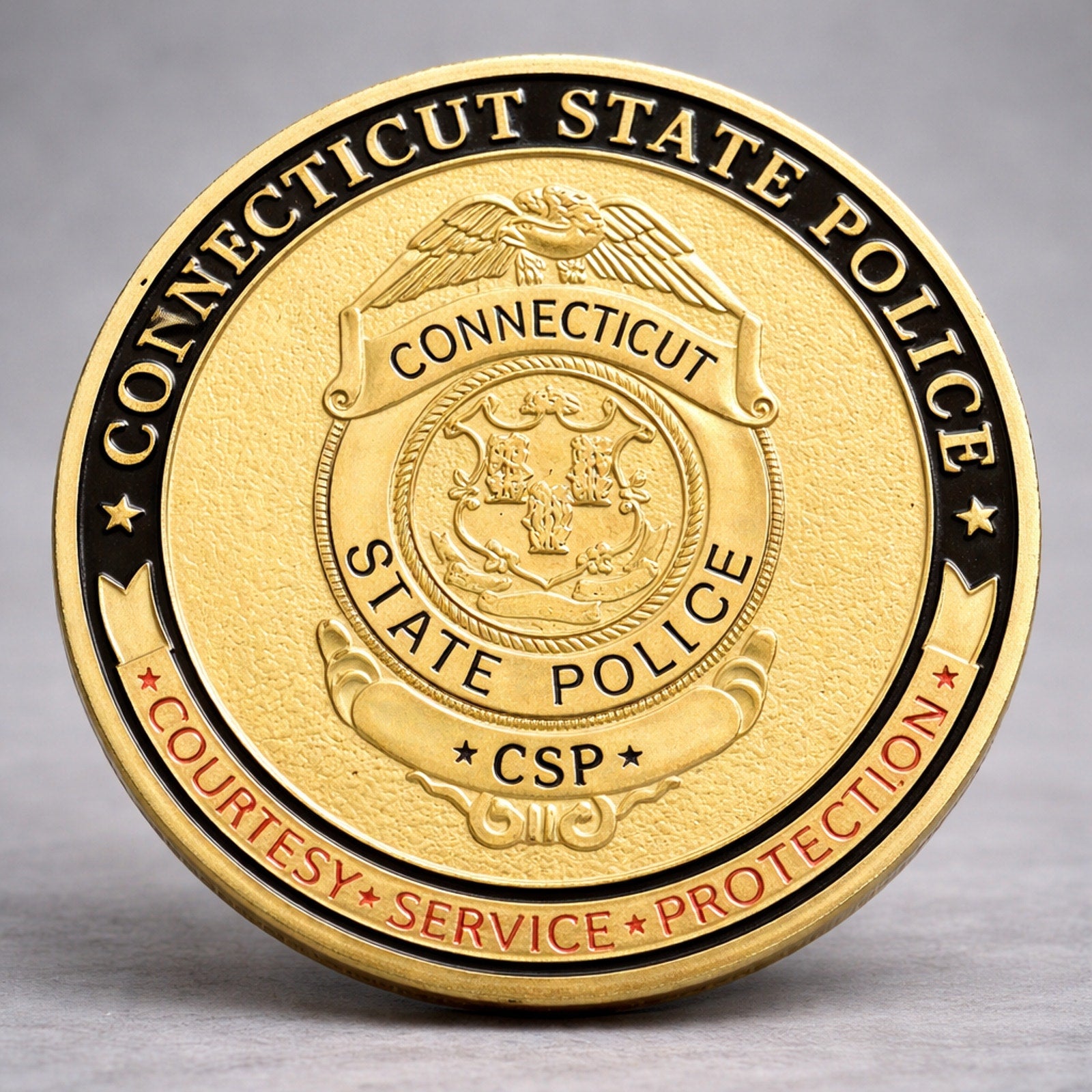 CONNECTICUT STATE POLICE Retirement Award With Blue Velvet Case. Fast Shipping!